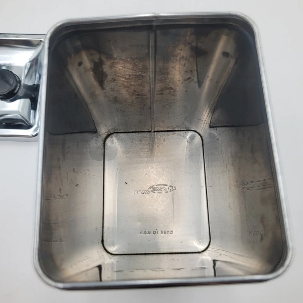 VTG Kreamer Ware Chrome Kitchen Canister Set 4pc Mid Century Retro Metal